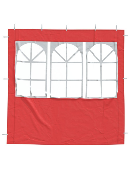 Parete per tenda da festa 2 pcs 200 x 195 cm Rosso PE e Acciaio