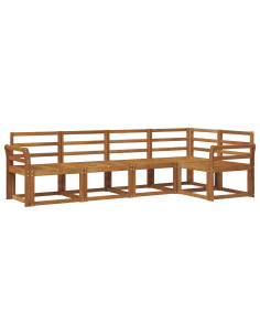 Set di divani 5 pcs Naturale Legno di Acacia Massello 2