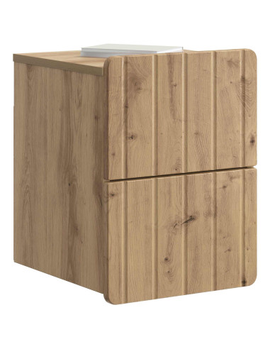 Mobiletto da notte a muro con cassetto 2 pcs Rovere Artigianale