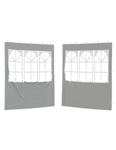Parete per tenda da festa 2 pcs 200 x 195 cm Grigio Chiaro 2