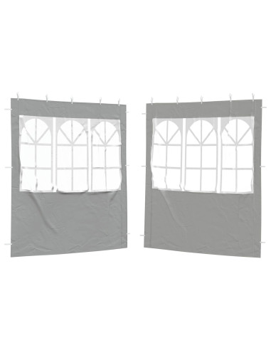 Parete per tenda da festa 2 pcs 200 x 195 cm Grigio Chiaro