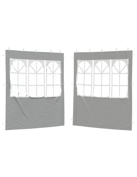 Parete per tenda da festa 2 pcs 200 x 195 cm Grigio Chiaro