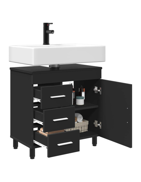 Mobile da bagno con lavabo con cassetto Nero 60 x 35 x 60 cm