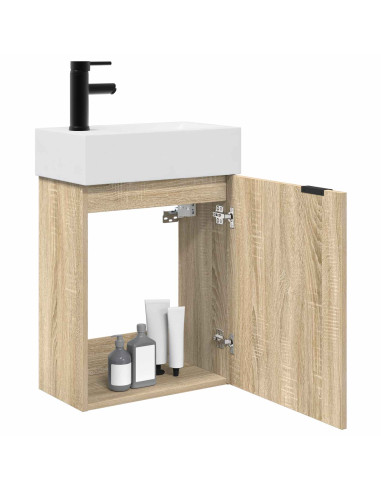 Mobile da Bagno con porta Rovere Sonoma 45,5 x 22,5 x 84 cm
