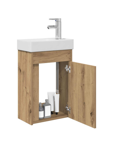 Mobile da bagno con lavabo con archiviazione Rovere artigianale