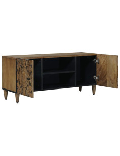 Mobile TV Marrone 105 x 33,5 x 46 cm Legno di mango massello 2