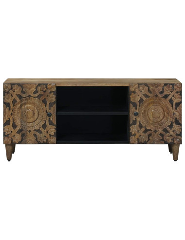 Mobile TV Marrone 105 x 33,5 x 46 cm Legno di mango massello