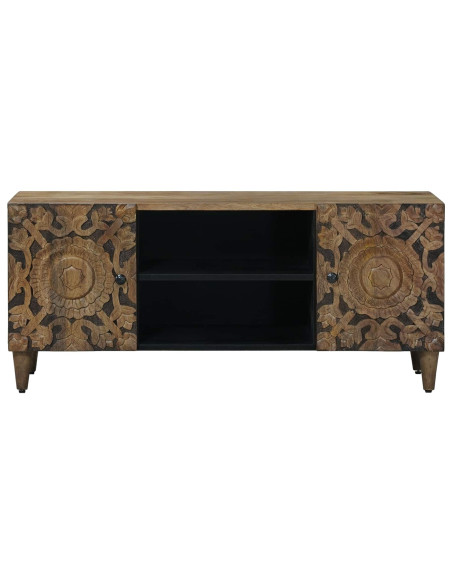 Mobile TV Marrone 105 x 33,5 x 46 cm Legno di mango massello