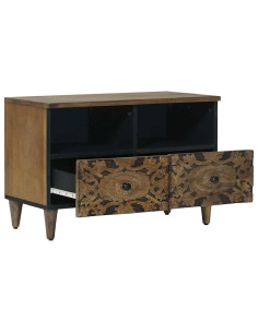 Mobile TV Marrone 70 x 33,5 x 46 cm Legno di mango massello 2