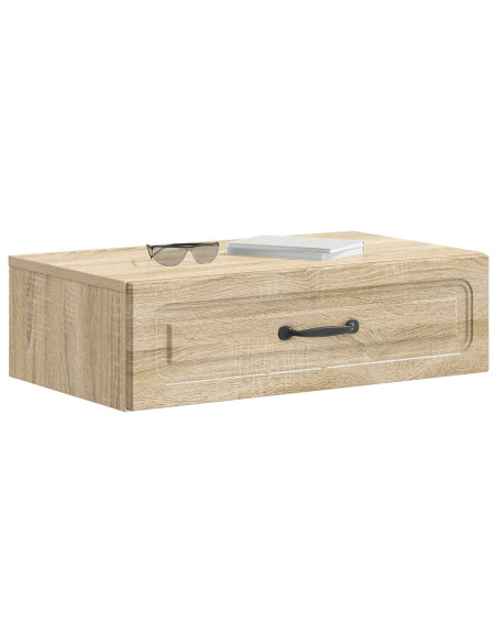 Tavolino da Parete Laterale Rovere Sonoma 59 x 34,5 x 17 cm