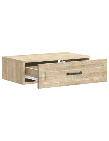 Tavolino da Parete Laterale Rovere Sonoma 59 x 34,5 x 17 cm