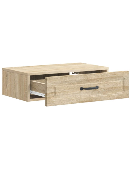 Tavolino da Parete Laterale Rovere Sonoma 59 x 34,5 x 17 cm