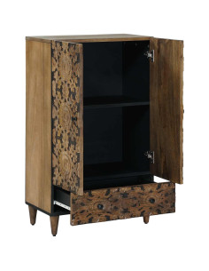 Mobile Alto Marrone 60 x 33,5 x 100 cm Legno di mango massello 2
