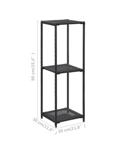 Scaffale Nero 30x30x90 cm in Polyrattan