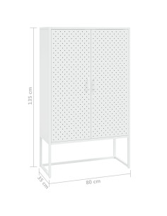 Credenza Alta Bianca 80x35x135 cm in Acciaio