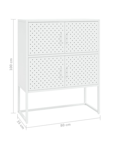 Credenza Alta Bianca 80x35x100 cm in Acciaio