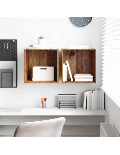 Armadietto a muro 2 pcs Legno vecchio 37 x 37 x 37 cm