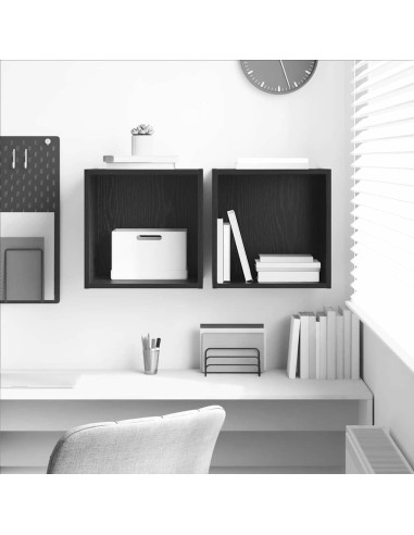 Armadietto a muro 2 pcs Rovere Nero 37 x 37 x 37 cm