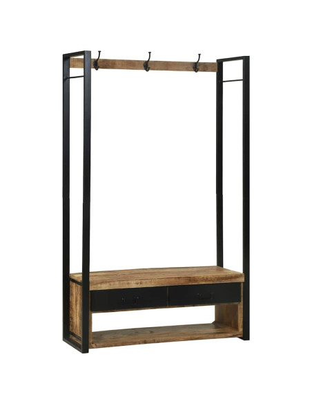 Stendibiancheria con cassetto Marrone Legno massello di mango