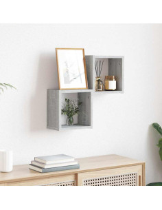 Scaffali da parete 2 pcs Grigio Sonoma 26 x 15 x 26 cm
