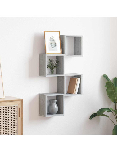Scaffali da parete 4 pcs Grigio Sonoma 26 x 15 x 26 cm