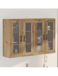 Armadi da Muro 2 pcs Rovere Artisan e Nero 69,5 x 34 x 90 cm