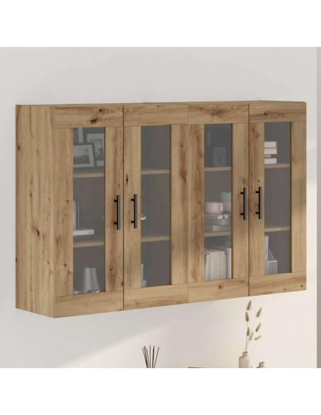 Armadi da Muro 2 pcs Rovere Artisan e Nero 69,5 x 34 x 90 cm