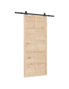 Porta scorrevole Naturale 80 x 208 cm Legno Massello di Pino 2