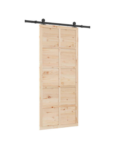 Porta scorrevole Naturale 80 x 208 cm Legno Massello di Pino
