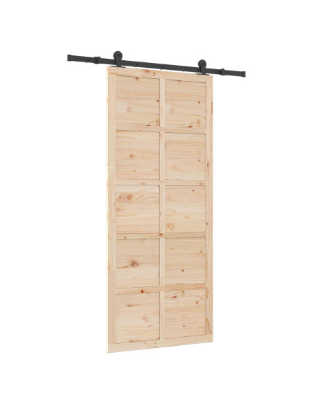 Porta scorrevole Naturale 80 x 208 cm Legno Massello di Pino