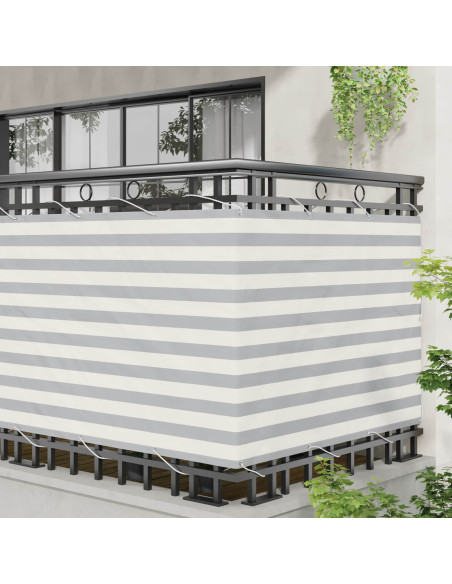Schermo da balcone Grigio chiaro e bianco 110 x 400 cm