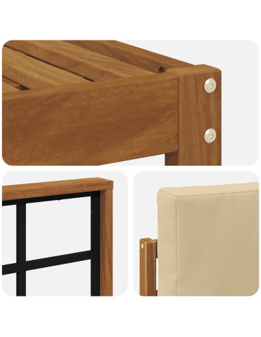Set di divani da esterno con cuscino 5 pcs Naturale e Beige