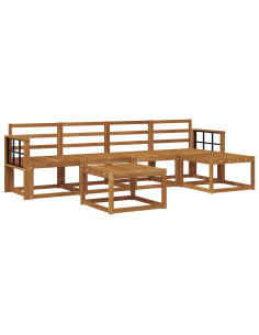 Set di divani da esterno 6 pcs Naturale 2