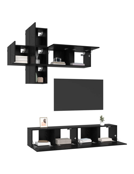 Set mobile TV Montaggio a parete 3 pcs Legno ingegnerizzato