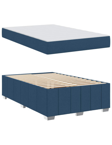 Struttura del letto con materasso Blu 120 x 200 cm Tessuto
