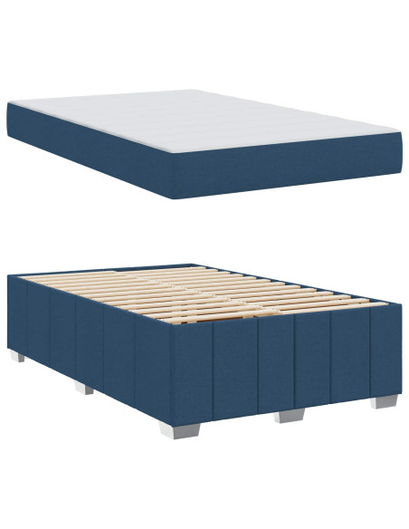 Struttura del letto con materasso Blu 120 x 200 cm Tessuto