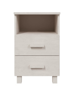 Comodino HAMAR Bianco 40x35x62 cm in Legno Massello di Pino 2
