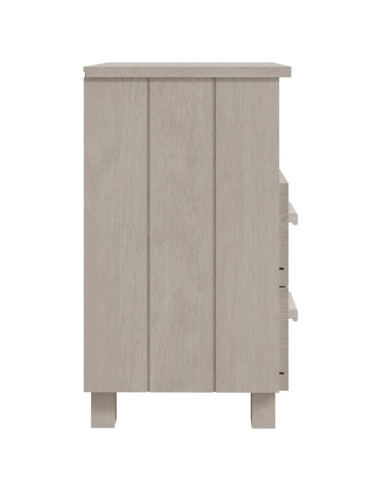 Comodino HAMAR Bianco 40x35x62 cm in Legno Massello di Pino