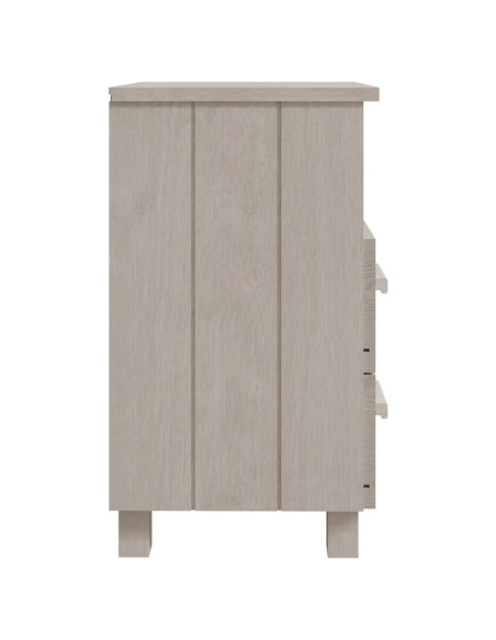 Comodino HAMAR Bianco 40x35x62 cm in Legno Massello di Pino
