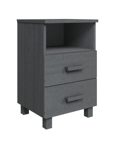 Comodini HAMAR 2 pz Grigio Scuro 40x35x62 cm in Legno di Pino