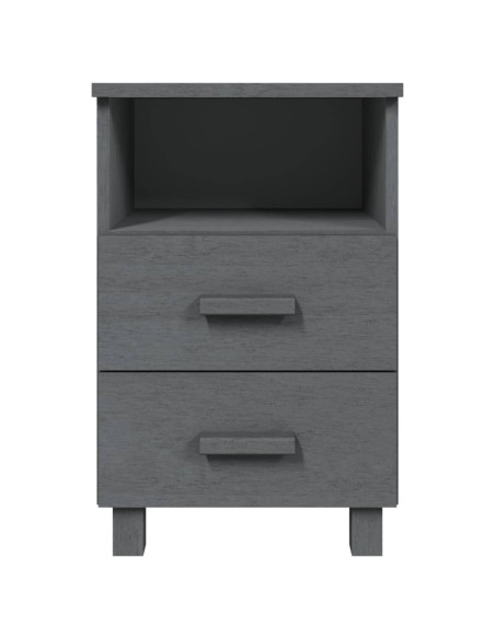 Comodini HAMAR 2 pz Grigio Scuro 40x35x62 cm in Legno di Pino