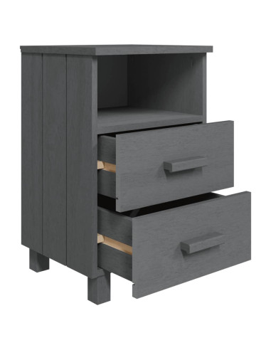 Comodini HAMAR 2 pz Grigio Scuro 40x35x62 cm in Legno di Pino