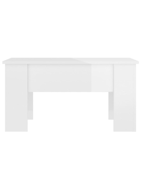 Tavolino da Salotto Bianco Lucido 79x49x41 cm Legno Compensato