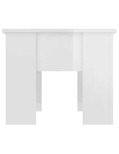 Tavolino da Salotto Bianco Lucido 79x49x41 cm Legno Compensato