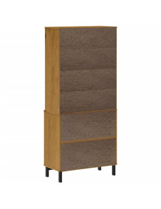 Credenza con Anta in Vetro FLAM 80x40x180 cm in Legno di Pino 2
