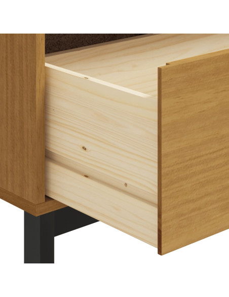 Credenza con Anta in Vetro FLAM 80x40x180 cm in Legno di Pino