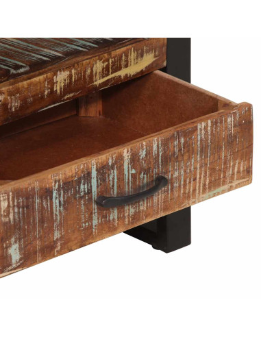 Credenza Alta 118x30x200 cm in Legno Massello di Recupero