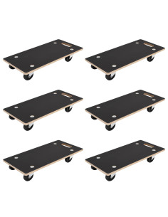 Carrello di Trasporto 6 pcs Grigio Legno compensato 2