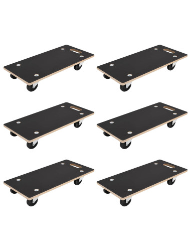 Carrello di Trasporto 6 pcs Grigio Legno compensato