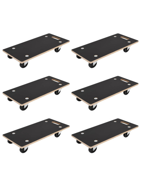 Carrello di Trasporto 6 pcs Grigio Legno compensato